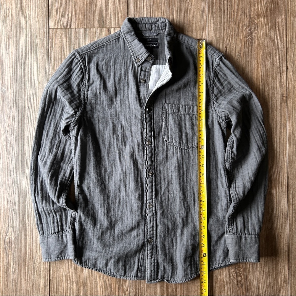 Treasure & Bond | Flannel Lined Slim Fit Casual Gray Shirt (Small) - Picture 5 of 12
